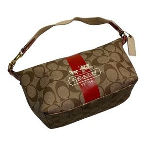 Coach Brown Red Mini Bag designer Demi purse handbag signature c y2k hangtag